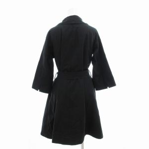 L'EQUIPE YOSHIE INABA ダブルブレスコート チェック 比翼 ベルテッド 38 黒 ブラック /VU 0315