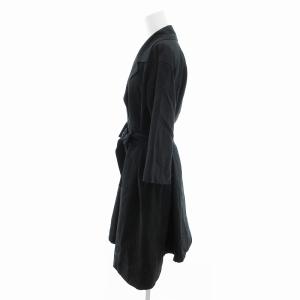 L'EQUIPE YOSHIE INABA ダブルブレスコート チェック 比翼 ベルテッド 38 黒 ブラック /VU 0315