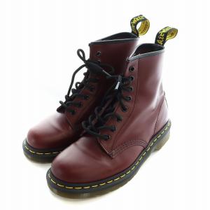 Dr.Martens ショートブーツ 8ホール 厚底 ロゴ レザー UK6 25cm 赤 レッド 1460 GY17 /MQ