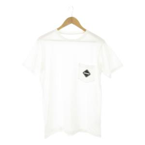 Tシャツ クルーネック 半袖 ロゴパッチ ポケット コットン L 白 ホワイト