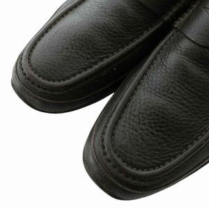 BALLY コインローファー ビジネスシューズ レザー ラウンドトゥ ロゴ US8 26cm 黒 ブラック /XZ