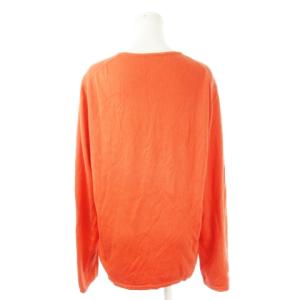 Cruciani コットンセーター Vネック 長袖 薄手 ストレッチ 50 L オレンジ /CK10 GY35