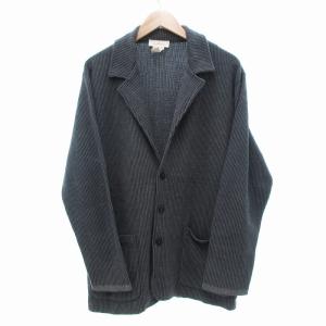 ニット ジャケット カーディガン パッチポケット M グレー