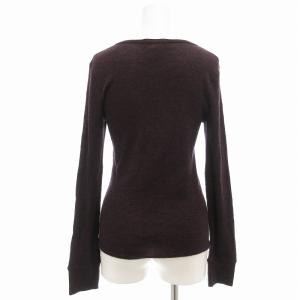 RALPH LAUREN ニット カットソー ヘンリーネック 長袖 ウール M ボルドー