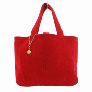 トートバッグ 手提げ シェニール織り 赤 レッド /JS
