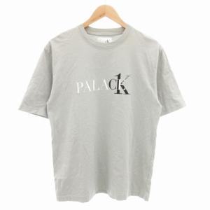 ×パレス PALACE コラボ Tシャツ カットソー 半袖 クルーネック ロゴ M グレー /GV