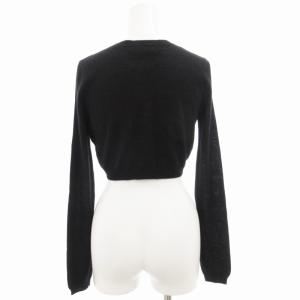 RED VALENTINO REDVALENTINO カーディガン ニット ショート丈 フリル カシミア シルク混 長袖 XS 黒 ブラック /GV
