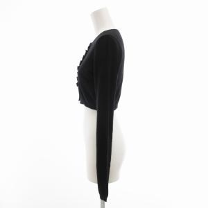 RED VALENTINO REDVALENTINO カーディガン ニット ショート丈 フリル カシミア シルク混 長袖 XS 黒 ブラック /GV