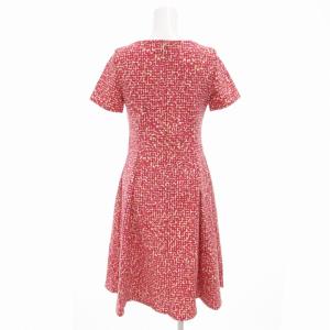 TOCCA ワンピース ひざ丈 半袖 総柄 0 ピンク 白 ホワイト /TZ