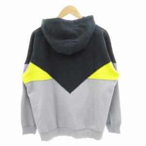 adidas Originals ハーフジップパーカー フーディー トレフォイルロゴ プルオーバー XL グレー 黄 イエロー /GV