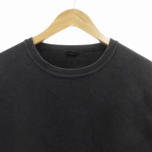 AVIREX トレーナー スウェット 長袖 クルーネック ロゴ 裏起毛 L 黒 ブラック 白 ホワイト /GV