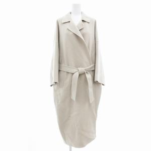 ロングコート ウール ベルト付き ドロップショルダー 2 ベージュ /UO