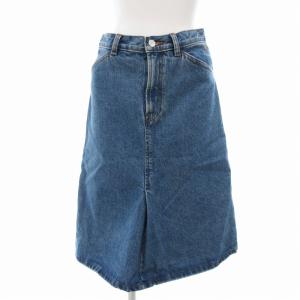 A.P.C. デニムスカート ロゴ 刺繍 ひざ丈 34 インディゴブルー /HO 0314