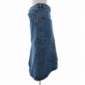 A.P.C. デニムスカート ロゴ 刺繍 ひざ丈 34 インディゴブルー /HO 0314