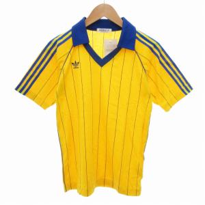 タグ付き ヴィンテージ 80s 西ドイツ デサント製 ゲームシャツ トレフォイル ストライプ 半袖 M