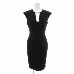 ワンピース ストレッチ ノースリーブ ひざ丈 0 黒 ブラック /HO 0314