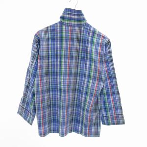 POLO RALPH LAUREN セットアップ シャツ イージーパンツ チェック ロゴ 刺繍 ポニー 長袖 M 青 ブルー系 /HO 0314