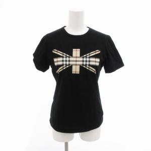 Tシャツ カットソー プリント ノバチェック ユニオンジャック 半袖 1 黒 ブラック /HO 0314