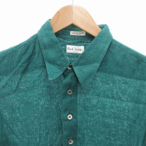 PAUL SMITH ヴィンテージ シャツ 麻 リネン 長袖 L 緑 グリーン /HO 0315