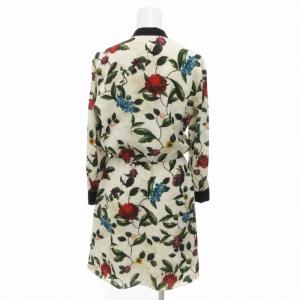 alice + olivia シャツワンピース 花柄 長袖 ひざ丈 2 白 ホワイト /HO 0315