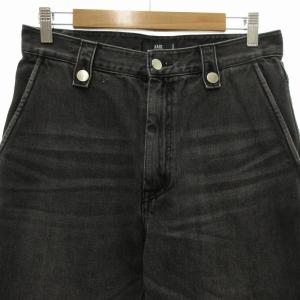 HARE デニムパンツ ジーンズ フレア ウォッシュ加工 サイドボタン S 黒 ブラック /UO