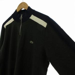 LACOSTE セーター ニット プルオーバー ハーフジップ フランス製 M 緑 グリーン
