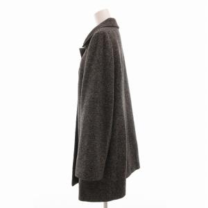 Leilian ステンカラーコート カシミヤ ミドル ハーフ丈 13 グレー /UO
