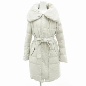 ダウンコート ビックカラー ロング丈 2 白 ホワイト アイボリー /AE