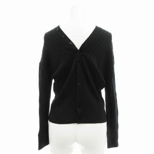 FRAY I.D 美品 リブニット カーディガン プルオーバー 2WAY 長袖 F 黒 ブラック /AE