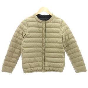 美品 ダウンジャケット リバーシブル ショート丈 38 黒 ブラック 茶 ブラウン /AE