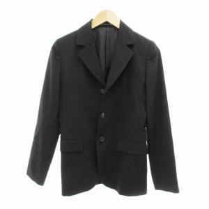 INED 美品 セットアップ パンツスーツ フォーマル テーラードジャケット ウール ボーダー シングル 2 黒