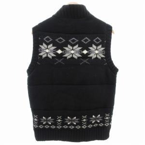 green label relaxing 美品 中綿ベスト ノルディック柄 L 黒 ブラック /AE
