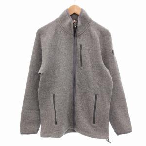 美品 ニットフリースジャケット ジップアップ スタンドカラー M グレー M /FF GY39