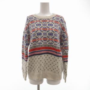 美品 フェアアイル ニットプルオーバー アンゴラ混 ドロップショルダー 38 ベージュ系 /UO GY39