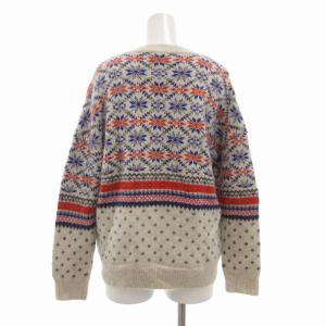 自由区 美品 フェアアイル ニットプルオーバー アンゴラ混 ドロップショルダー 38 ベージュ系 /UO GY39