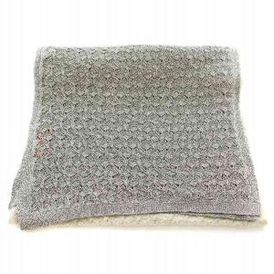 MISSONI マフラー ストール 切替 ラメ糸 グレー /KU MT