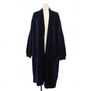 ソフトウールマキシニットガウン カーディガン 長袖 ロング F 黒 1628-117-0556 /BM