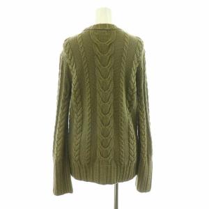 POLO RALPH LAUREN ケーブルニット セーター プルオーバー 長袖 クルーネック ロゴボタン S カーキ /MP GY04
