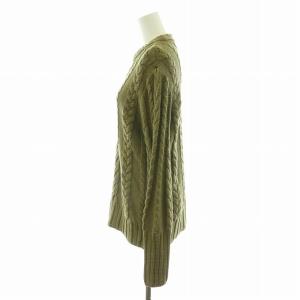 POLO RALPH LAUREN ケーブルニット セーター プルオーバー 長袖 クルーネック ロゴボタン S カーキ /MP GY04