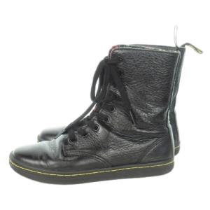 Dr.Martens STRATFORD ショートブーツ レザーブーツ レースアップ 内側花柄 4 23cm 黒 ブラック /MN5