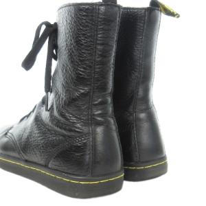 Dr.Martens STRATFORD ショートブーツ レザーブーツ レースアップ 内側花柄 4 23cm 黒 ブラック /MN5