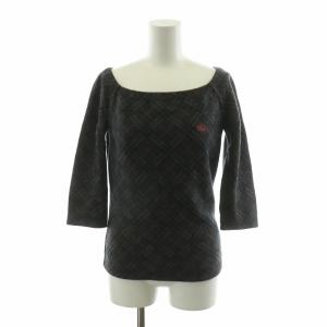 ニット セーター 七分袖 チェック 38 グレー FBF65-853 /NQ MT