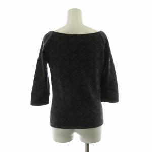 BURBERRY BLUE LABEL ニット セーター 七分袖 チェック 38 グレー FBF65-853 /NQ MT