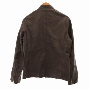 【BEAMS HEART】シングルライダースジャケット 羊革 ブラウン XL BEAMS HEART レザージャケット XL D.ブラウン