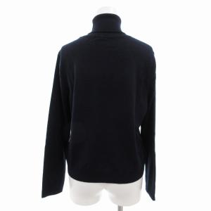 Leilian 美品 ニット セーター タートルネック ブラックウォッチ チェック ウール 長袖 11 紺 ネイビー 緑