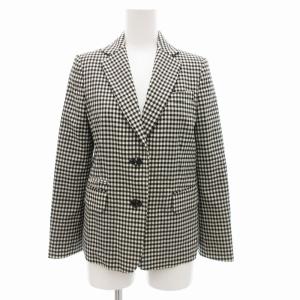 ジャケット 2B ノッチドラペル ギンガムチェック ウール 36 白 黒 /JS