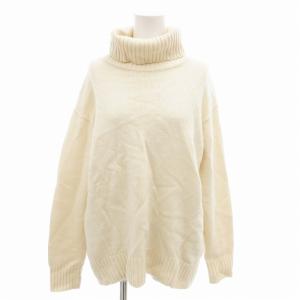 ニット セーター タートルネック ウール カシミヤ混 長袖 クリーム色 /FF