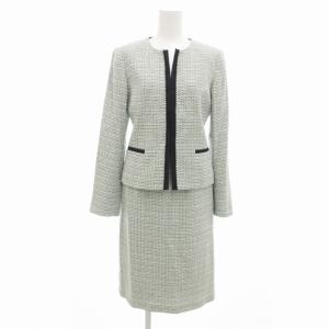 セレモニースーツ セットアップ フォーマル ノーカラージャケット ツイード タイトスカート ひざ丈 7
