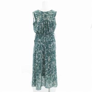 FRAY I.D ウエストシャーリングワンピース ノースリーブ キャミワンピース付 ロング リボン 1 緑 グリーン 白