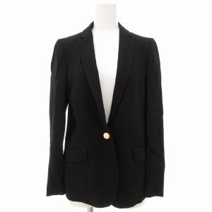 テーラードジャケット  総裏地 センターベント シングル 1B 本切羽 金ボタン 38 黒 ブラック /AE